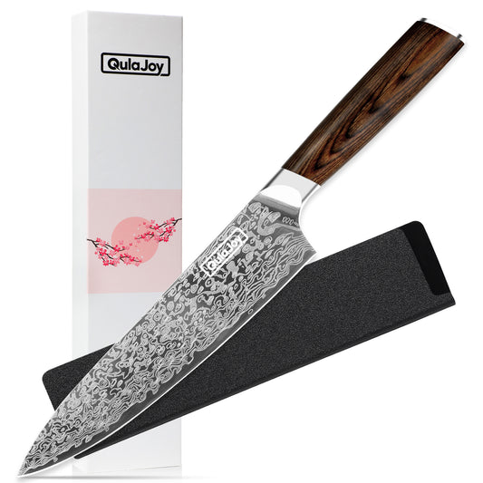Wegner High-carbon German Steel Damascus Patterned Chef's Knife With Ergonomic Handle